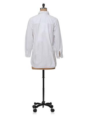 white asymmetric cotton shirt - 977801 - Standard Image - 3