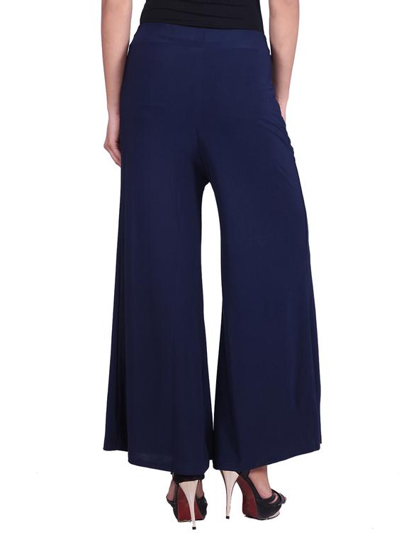 navy blue chiffon palazzo - 9784794 - Zoom Image - 3