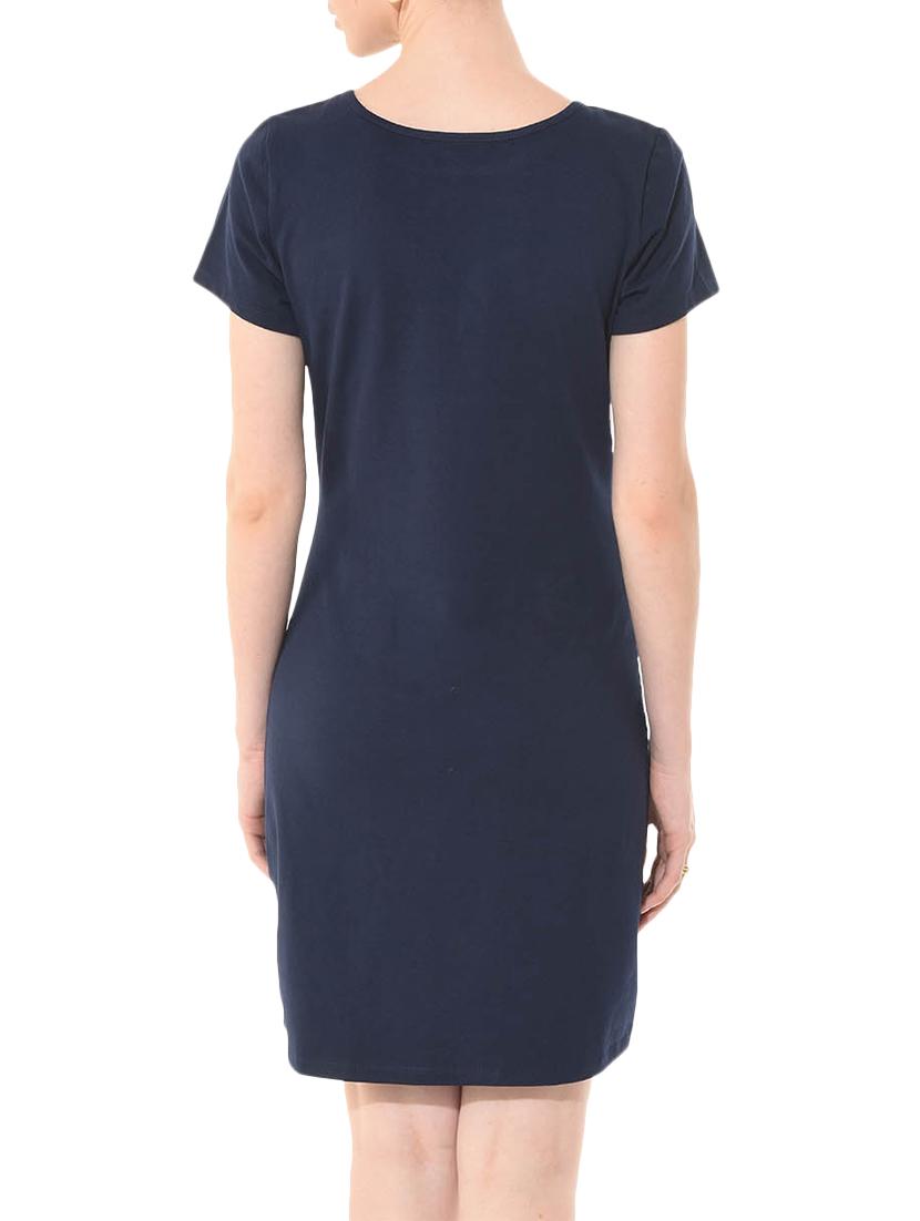 mesh panel short sleeved sheath dress - 9786311 - Zoom Image - 3