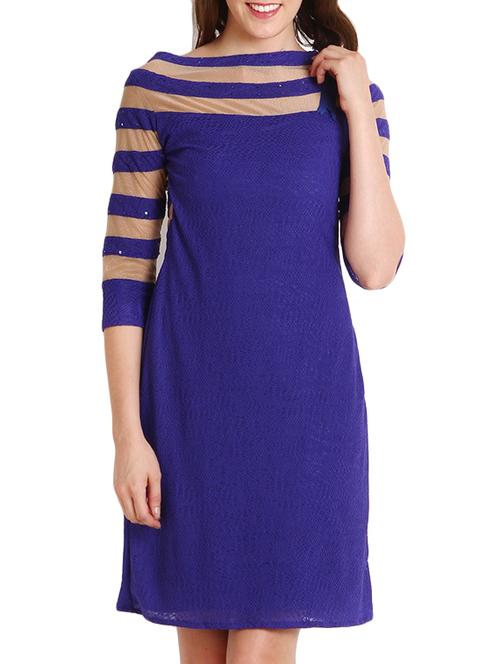 blue lace a-line dress - 9792129 - Very Small Image - 1