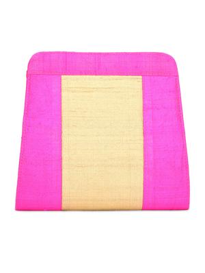 fuchsia and gold silk clutch - 9792245 - Standard Image - 6