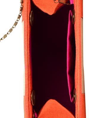 orange and gold silk sling bag - 9792246 - Standard Image - 3