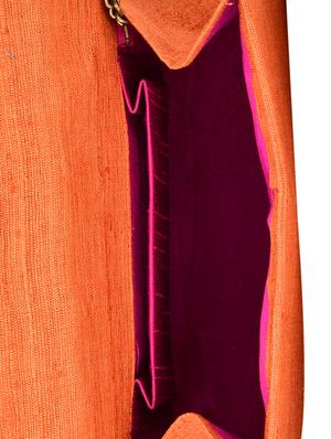 peach brocade silk clutch - 9792256 - Standard Image - 3