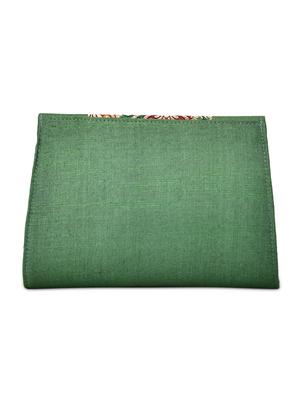 bottle green brocade silk sling bag - 9792258 - Standard Image - 6