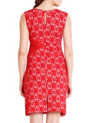 red georgette layered dress - 9794905 - Standard Image - 3