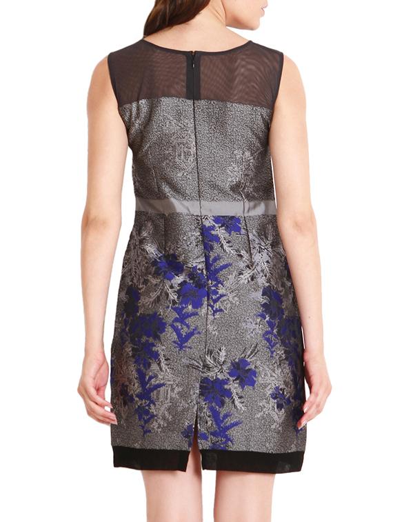 multi poly lycra, chiffon dress - 9794906 - Zoom Image - 3