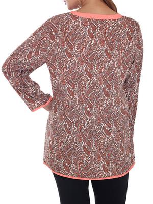 Paisley printed polycrepe top - 9797037 - Standard Image - 3