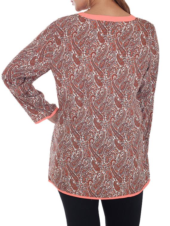 Paisley printed polycrepe top - 9797037 - Zoom Image - 3