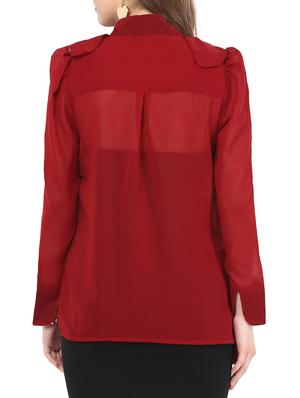 maroon Georgette shirt - 9811566 - Standard Image - 3