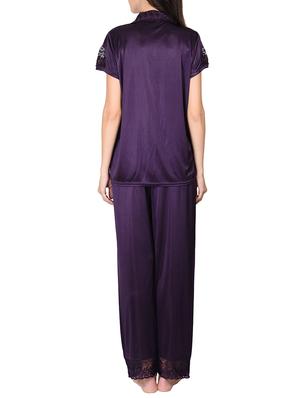 dark purple poly satin nightwear - 9813260 - Standard Image - 3