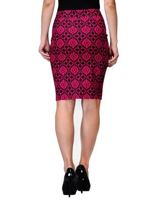 printed stretchable cotton lycra pencil skirt - 9817333 - Standard Image - 3