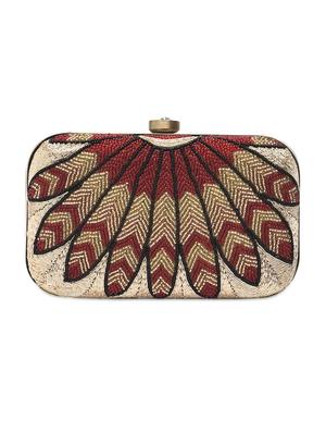 red and gold beaded clutch - 9819422 - Standard Image - 3