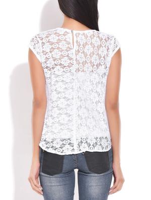 white colored, Lace Top - 9822135 - Standard Image - 3