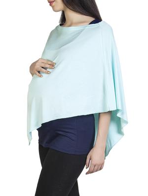 Turquoise asymmetrical maternity poncho - 9823546 - Standard Image - 3