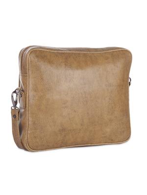 tan leatherette messenger bag - 9827689 - Standard Image - 3