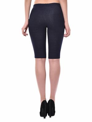 denim look stretch knit gym tights with back pocket - 9834398 - Standard Image - 3