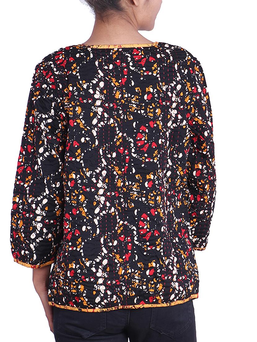 black color cotton summer jacket - 9861092 - Zoom Image - 3