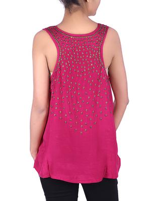 pink color cotton top - 9861130 - Standard Image - 3