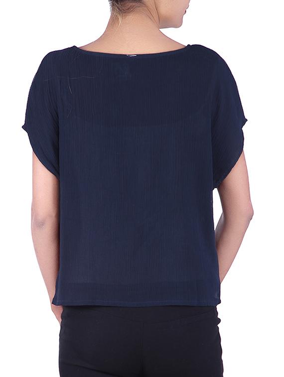 navy blue color cotton top - 9861147 - Zoom Image - 3