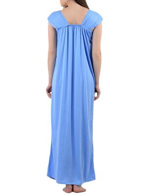 blue color cotton nighty - 9863466 - Standard Image - 3