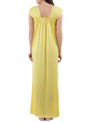 yellow color cotton nighty - 9863468 - Standard Image - 3
