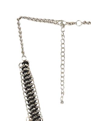 silver and gold leaf necklace - 9932340 - Standard Image - 3