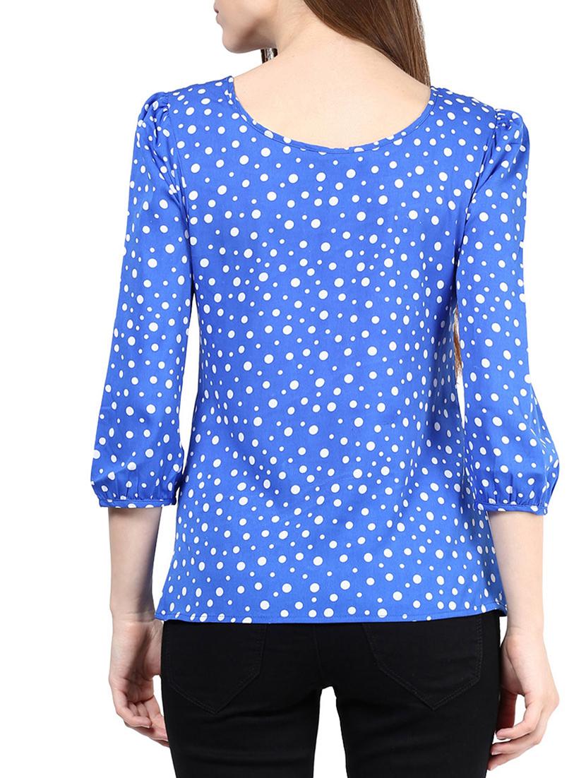 the vanca cobalt blue polka dotted top - 9932824 - Zoom Image - 3