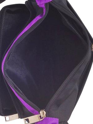 black & purple polyester sling bag - 9947812 - Standard Image - 3