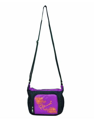 black & purple polyester sling bag - 9947812 - Standard Image - 6
