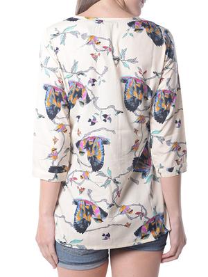 beige color poly Crepe top - 9950349 - Standard Image - 3