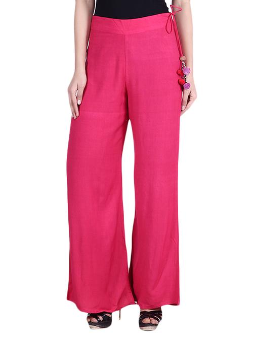 pink cotton palazzos - 9973675 - Very Small Image - 1