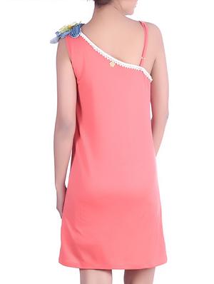 single shoulder applique work dress - 9973739 - Standard Image - 3