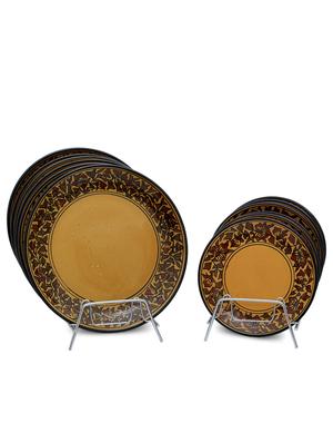 Caffeine Handmade Ceramic Classic Mughal Pack of 37 Dinner Set - 9983391 - Standard Image - 3