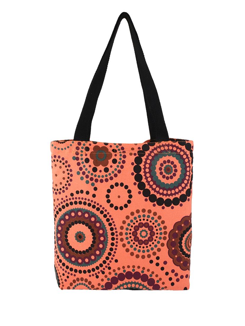pink,multi-colored canvas shopping bag - 10008252 -  Zoom Image - 0
