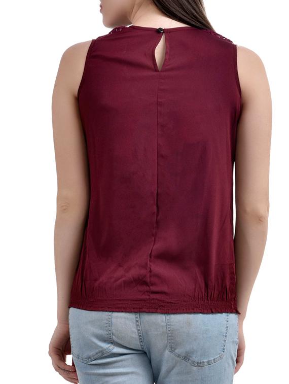 lace panel pleated top - 10010147 - Standard Image - 2