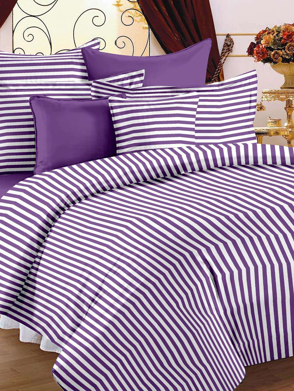 story@ home purple 100% cotton magic 1 double bedsheet  with 2 pillow cover