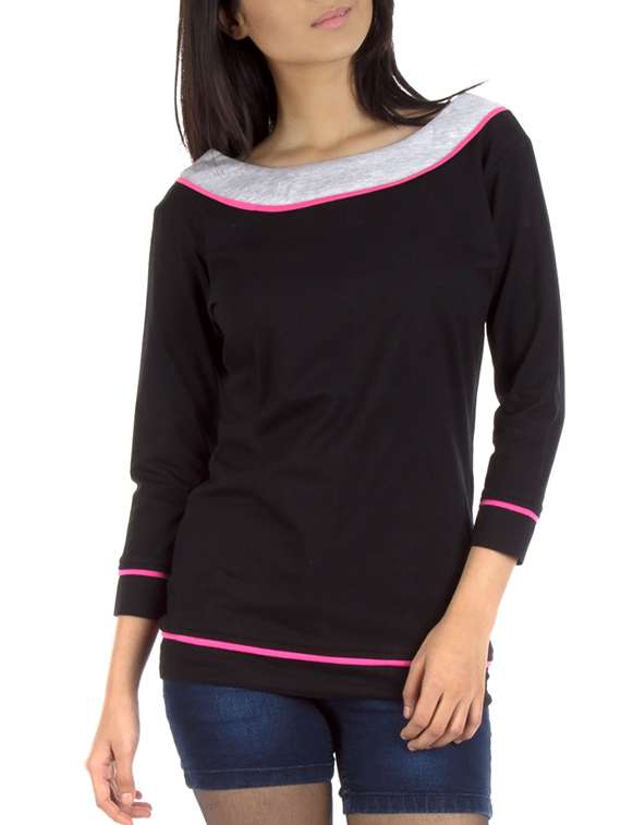 black cotton regular top