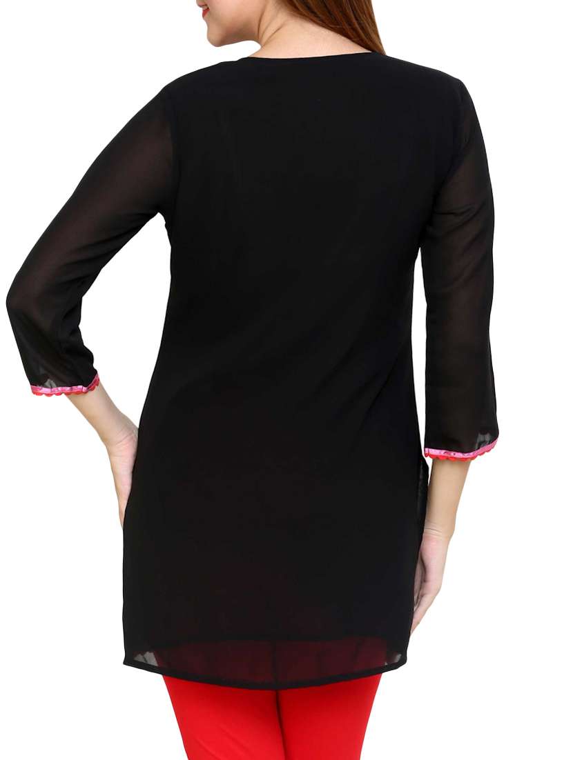 women round neck straight kurti - 10024376 -  Standard Image - 2
