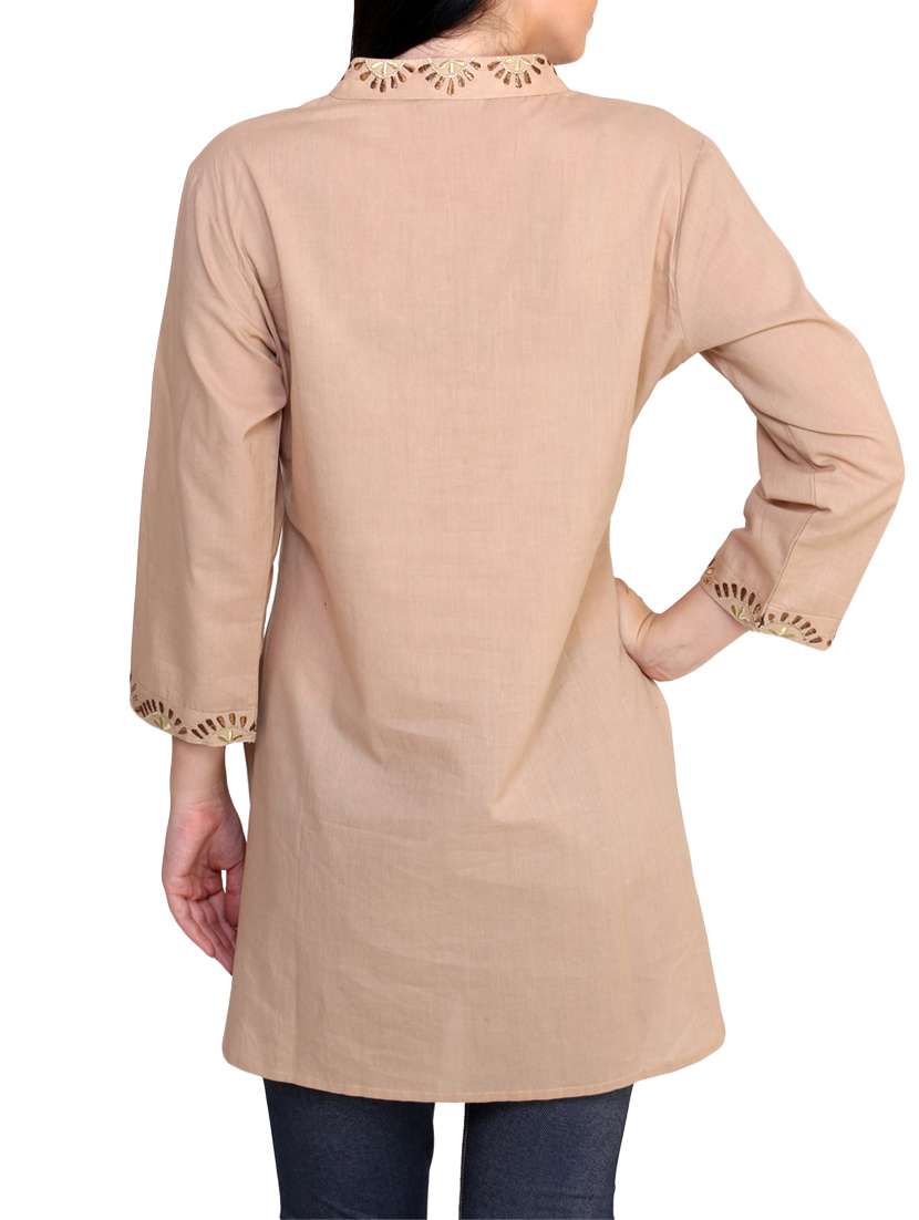women mandarin neck straight kurti - 10024388 -  Standard Image - 2