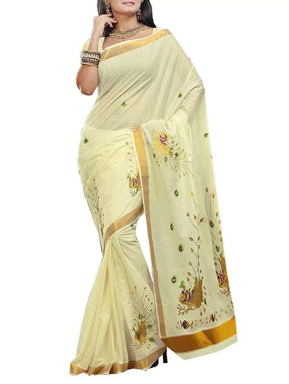 yellow cotton saree