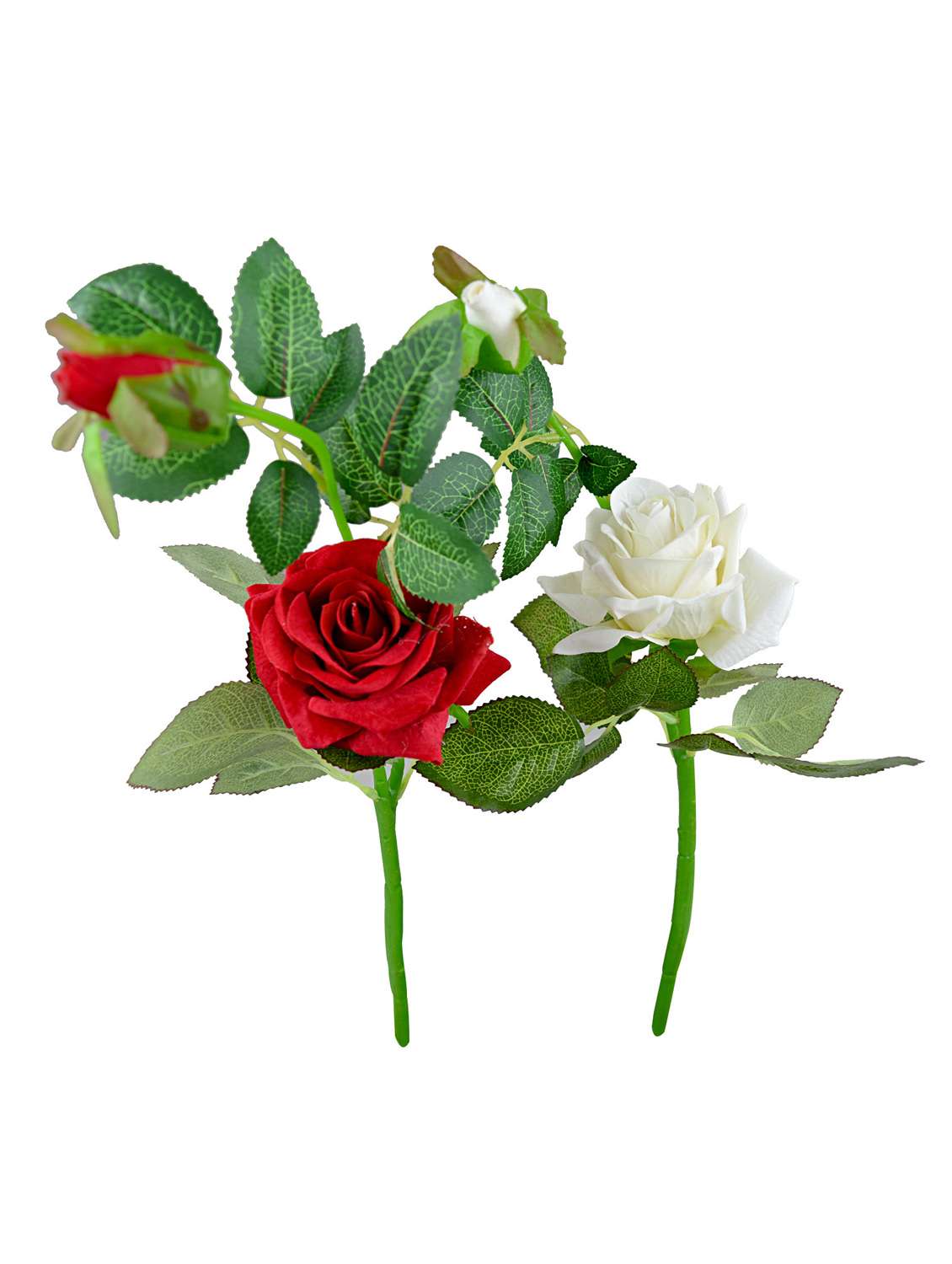 Artificial Rose Flower Plant Set of 2 Sticks Style