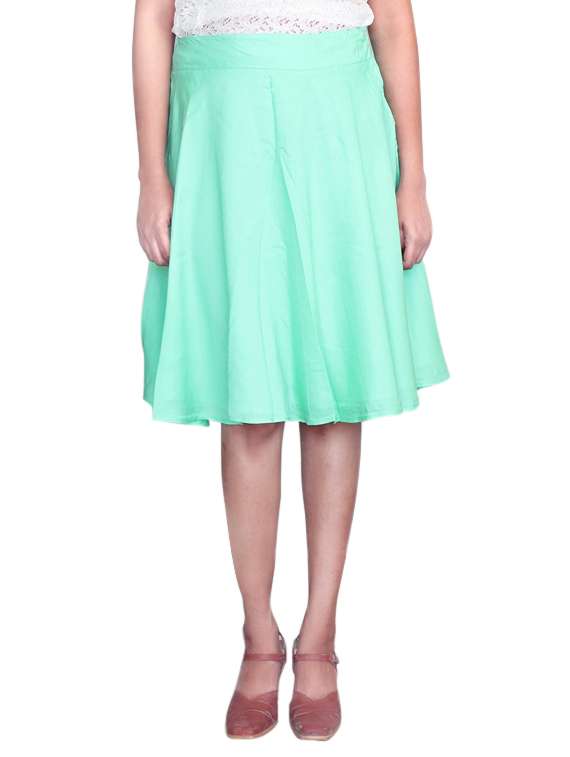 green viscose skirts