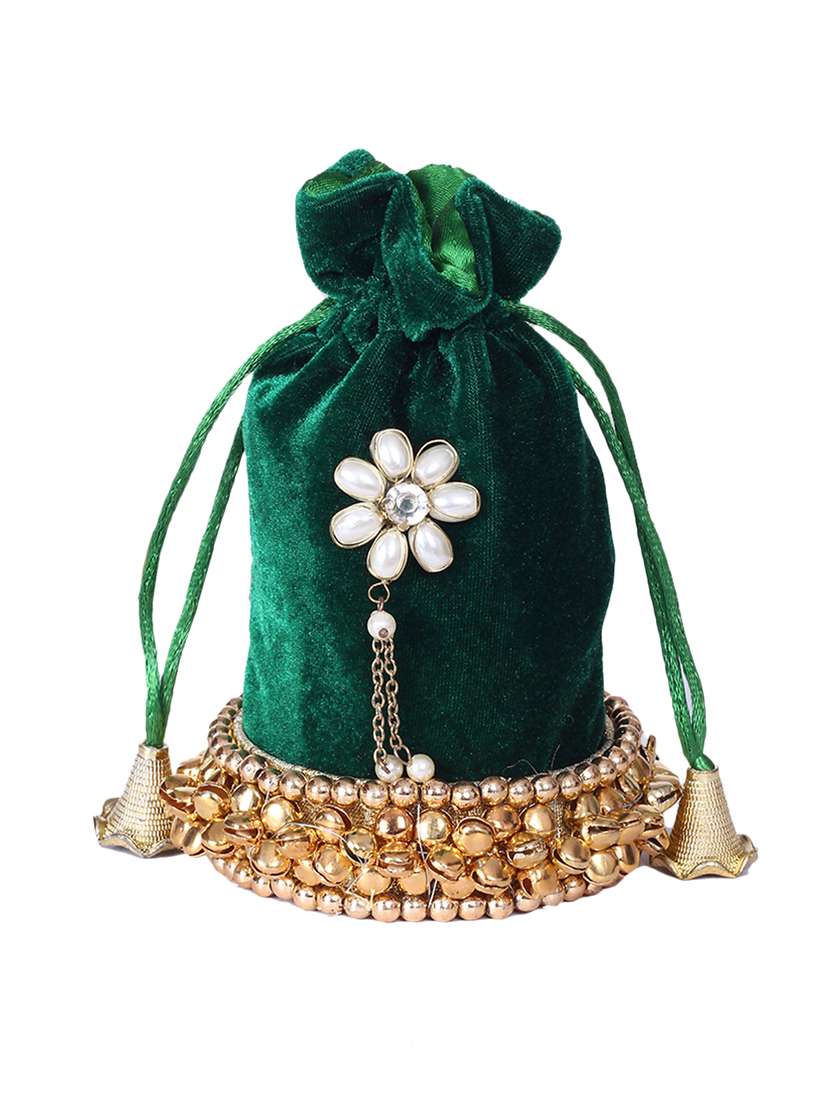 green velvet potli
