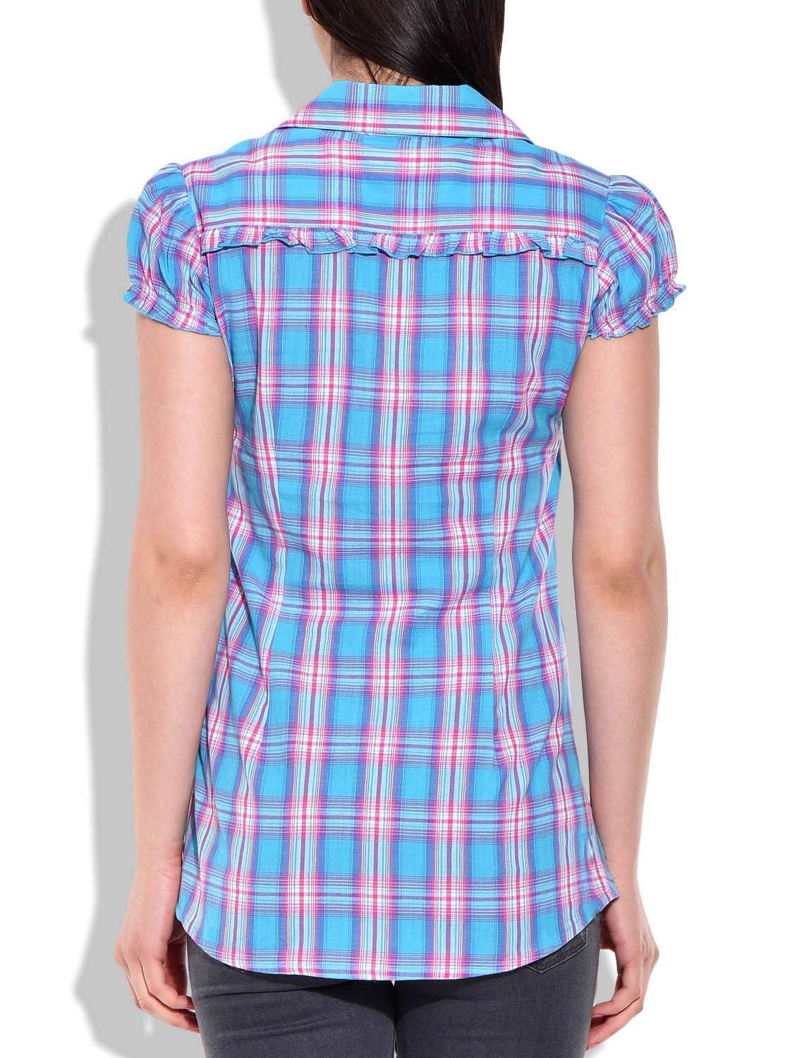 blue & pink cotton shirt - 10081999 - Standard Image - 2