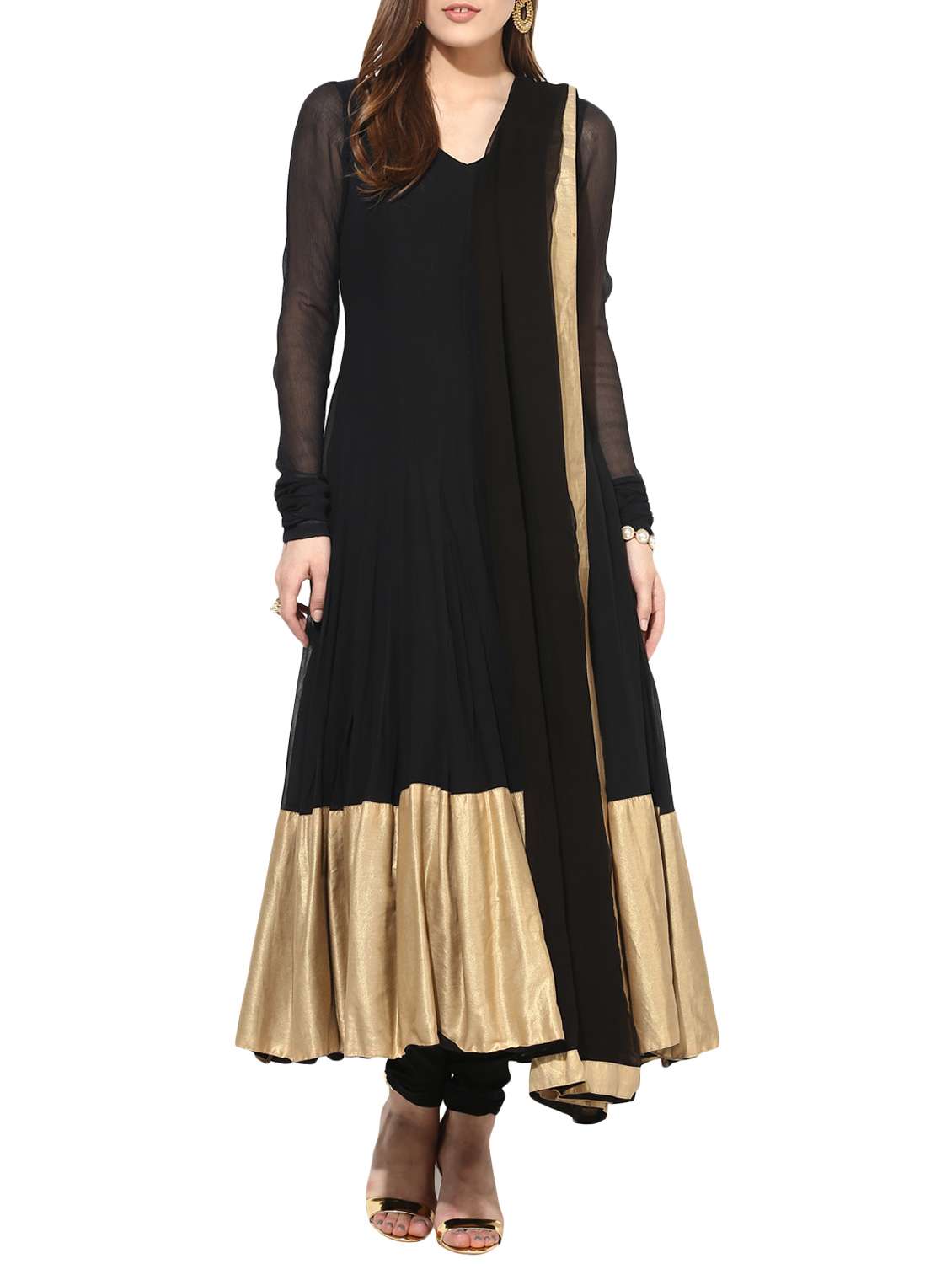 Gota patti solid kalidaar suit set