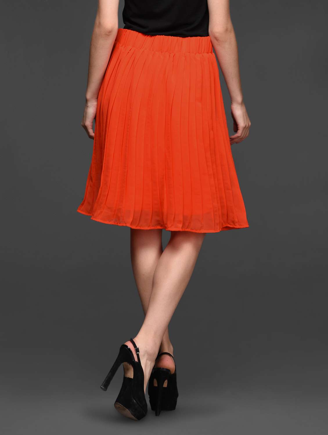 Buy online Flowy Knee Length Polyester Skirt from Skirts Shorts