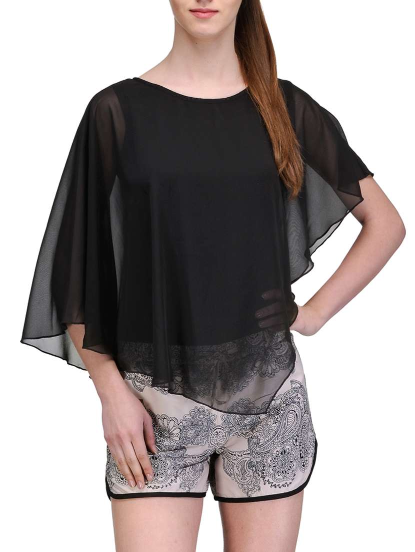 multi colored polyester top and shorts set coord