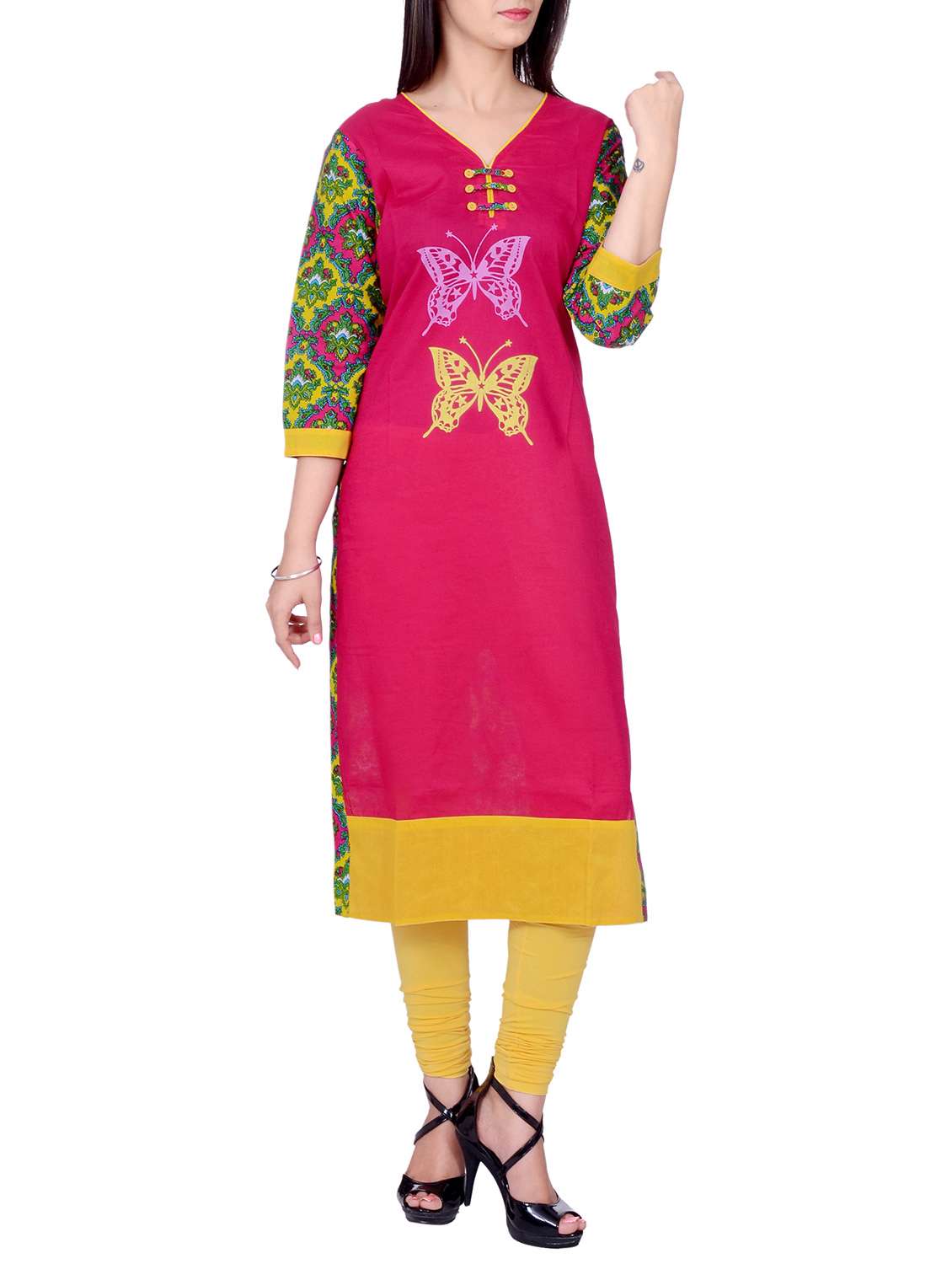 pink cotton kurta
