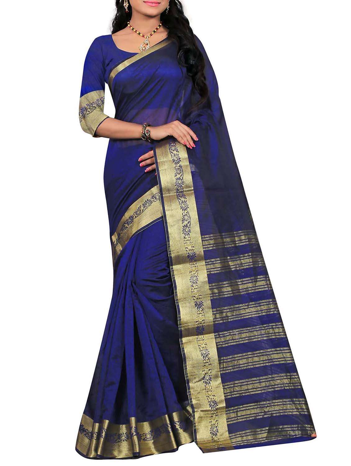 blue silk saree