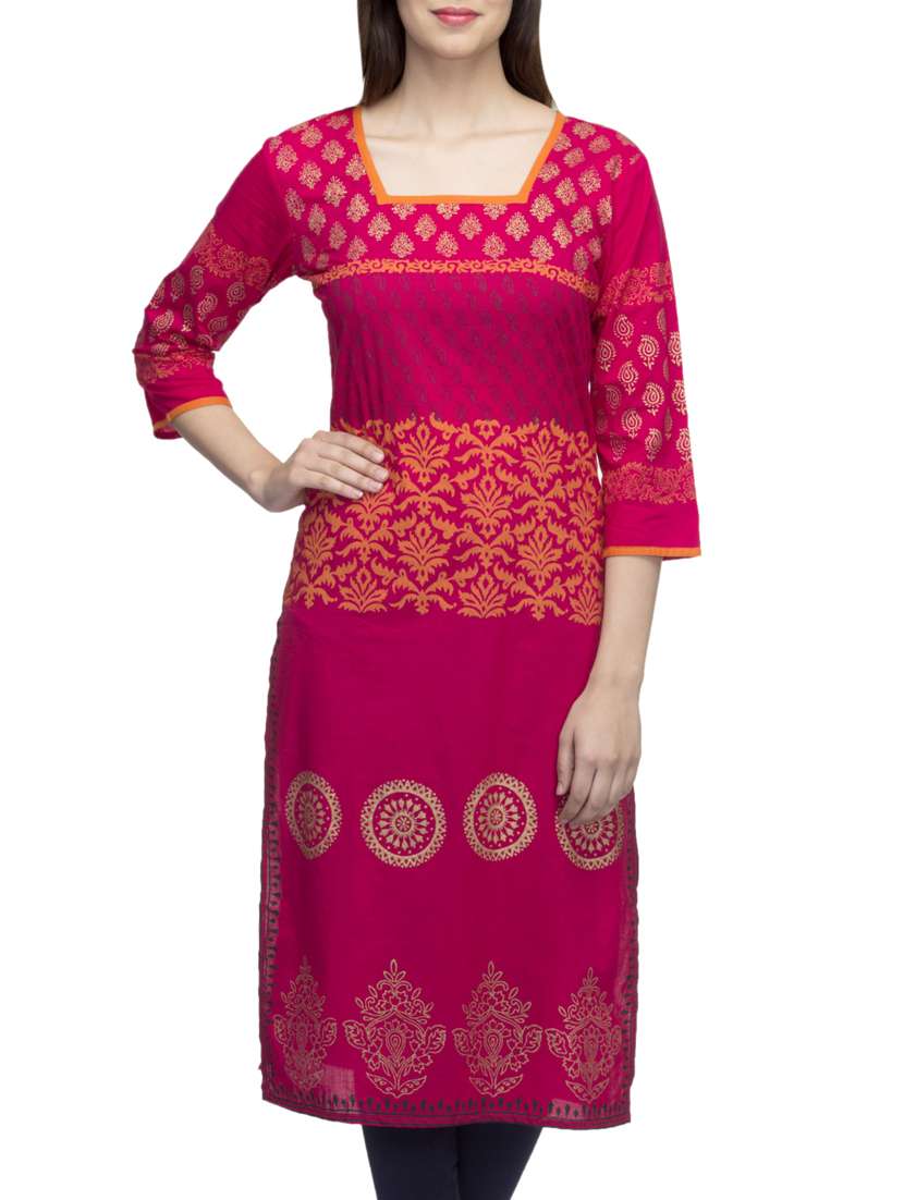 printed straight kurta
